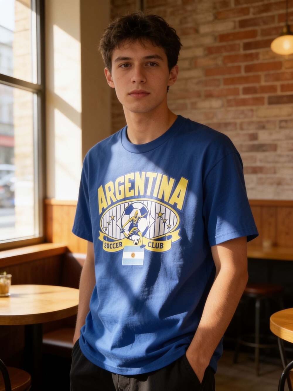 Argentina Soccer Club Blue Graphic T-Shirt